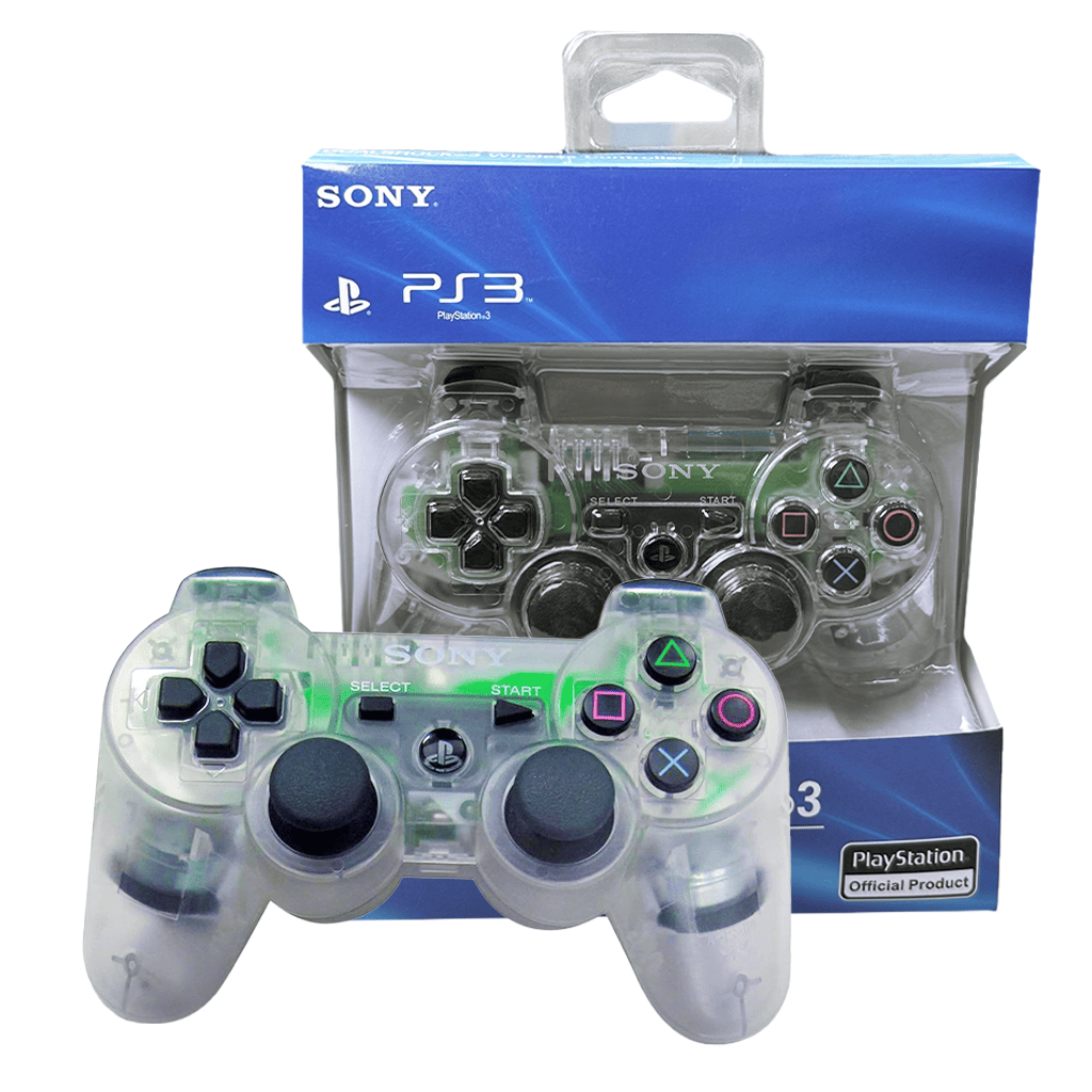 Control Inalámbrico PS3 | Bluetooth | DualShock 3& Sixaxis| Unicolor Transparente