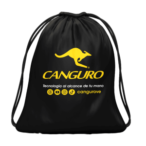 Bolso Ecológico Tipo Tula Canguro | Cierre de Cordones Ajustables | Color Negro