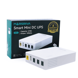 Mini UPS Marsriva KP3 | 10.000 mAh / 18W | Respaldo Inteligente para Módem y Router | 4 Salidas (3 DC + 1 USB) | Protección de Voltaje