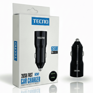 Cargador para Carro Tecno 65W - Doble Puerto USB Fast Charge