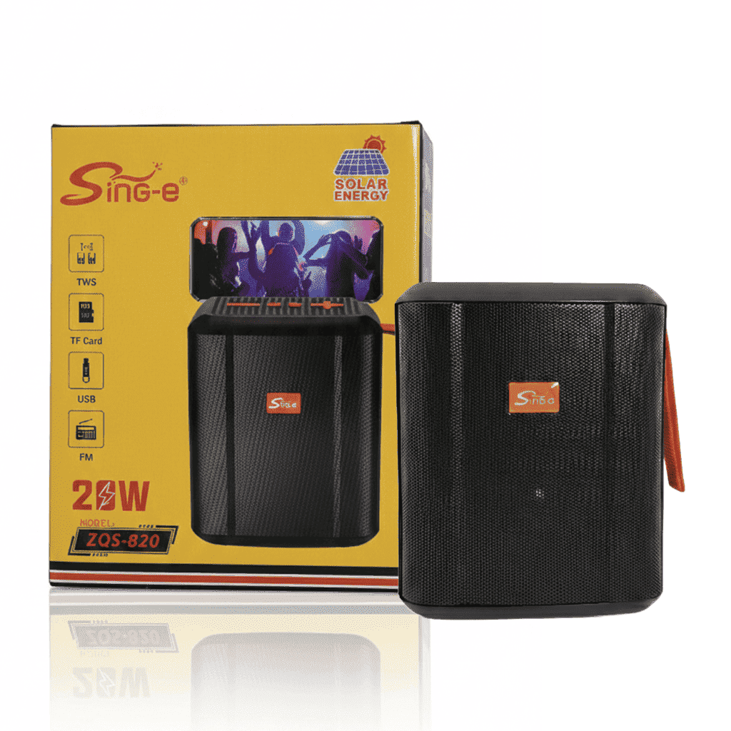 Corneta Inalámbrica SING-E ZQS-820 de 8" - 20W con Carga Solar & Super Bass