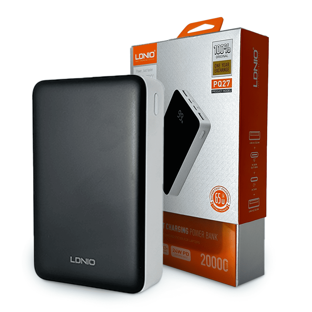 Power Bank LDNIO PQ27 20000mAh – Carga Súper Rápida 65W PD y Pantalla LED Digital