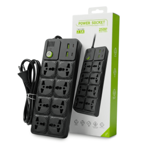 Regleta Multitoma Meilepai J09 - 2500W / 8 Enchufes Universales + 4 USB