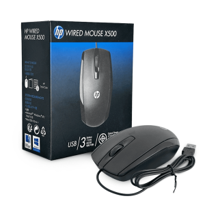 Mouse HP Wired X500 (Optical Sensor & Ergonomic Design)
