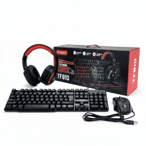 Set Gaming T-WOLF 4 en 1 TF-810 (Keyboard + Mouse + Headset + Mousepad)