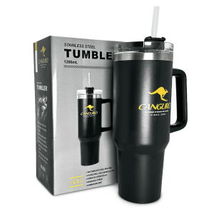 Vaso Térmico con Pitillo Canguro de Acero Inoxidable (1200ml / 40oz)