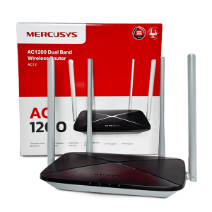Router Inalámbrico Mercusys AC12 AC1200 - Doble Banda con 4 Antenas de Alta Ganancia