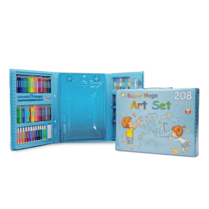 Set de Arte Infantil Súper Mega 208 Piezas con Atril Doble Cara Incorporado