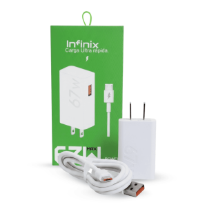 Cargador de Pared Infinix 67W Fast Charge - Modelo INF6703, Puerto USB-A a Micro-USB