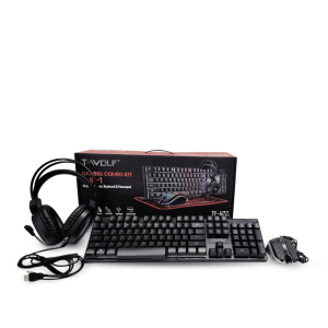 Set Gaming T-WOLF 4 en 1 Modelo TF-400 - Combo Periféricos con Iluminación LED RGB
