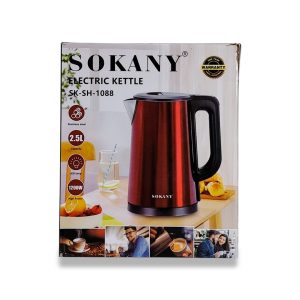 Hervidor Eléctrico Sokany SK-SH-1088 | Capacidad de 2.5L | Acero Inoxidable | 1200W