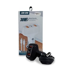 Cargador para Carro de Doble Puerto LDO-R10 | 38W Fast Charge | USB-A + USB-C
