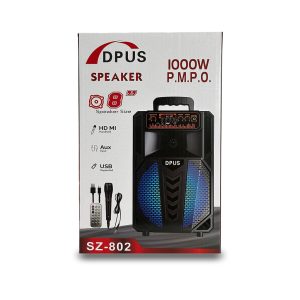 Corneta Bluetooth Dpus Sz-802 8 Pulgadas 1000w Karaoke Led