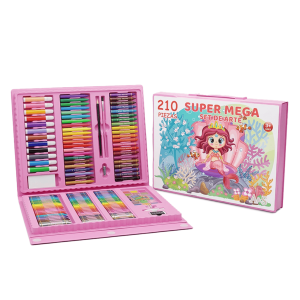 Set de Arte Infantil Súper Mega 210 Piezas - Maletín Creativo Plegable