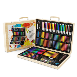 Set de Arte Infantil 180 Piezas KBX-180 - Maletín de Madera Profesional