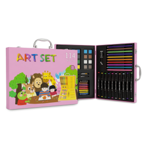 Set de Arte Infantil 114 Piezas KBX-114 - Maletín Creativo Portátil