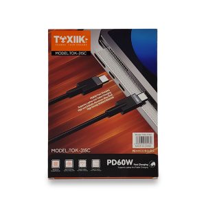 Cable de Carga Ultra Rápida Toxiik TOK-315C | USB-C a USB-C 60W | Power Delivery (PD)