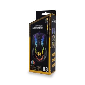 Mouse Óptico Gamer R3 - Iluminación LED RGB con Ajuste de DPI y Diseño Ergonómico