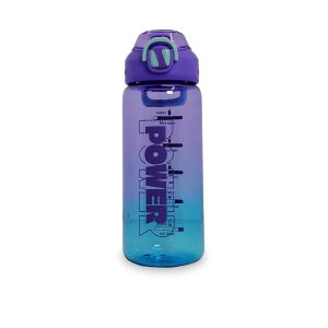 Termo Motivacional "Power Up" | 850 ml | Diseño Traslúcido con Marcadores de Tiempo y Tapa de Seguridad