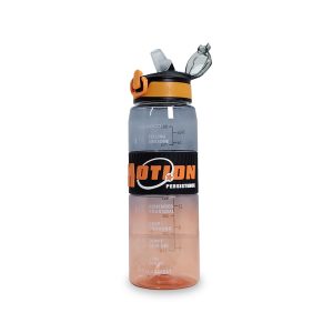Termo Motivacional "Persistence" | 800 ml | Escala Horaria y Tapa de Seguridad | Acabado Negro/Naranja