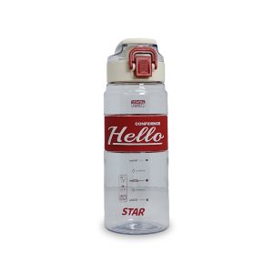 Termo de Agua "Confidence Hello" | 710 ml | Diseño Traslúcido con Banda de Agarre y Tapa de Seguridad