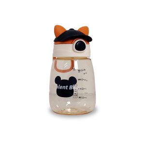 Botella de Agua Infantil "Violent Bear" | 550 ml | Tapa con Diseño de Gorra y Marcadores de Medición