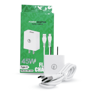 Kit de Carga Súper Rápida Infinix 45W | Adaptador de Pared + Cable USB a Tipo-C