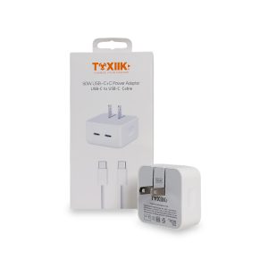 Cargador de Pared Toxiik Serie Power Adapter Modelo TOK-512 50W Doble Puerto USB-C