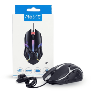 Mouse Gaming Alámbrico X1 | Resolución 1200 DPI | Iluminación LED RGB Pro