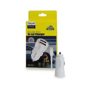 Cargador de Carro Depak Doble Puerto USB | Modelo DR-K03 | Salida 2.4A