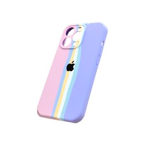 Forro de Silicona Premium con Estampado de Arcoíris para iPhone 13 Pro