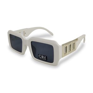 Lentes de Sol Cielo & Vision DMCW-271 | Diseño Rectangular "Chunky" | Montura Blanca