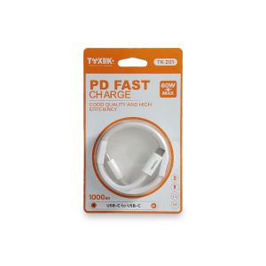 Cable de Carga Rápida Toxiik TK 201 | USB-C a USB-C | 60W (PD)