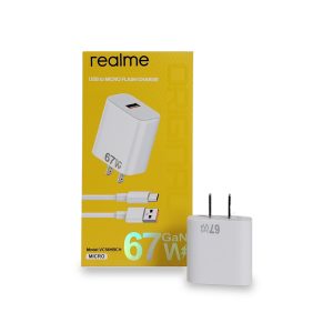 Cargador de Pared Realme 67W Super Charge GaN | Modelo VC56HBCH | Salida USB-A a Micro-USB