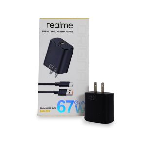 Cargador de Pared Realme 67W SuperDart Charge | Modelo VC56HBCH | Salida USB-A a Tipo-C