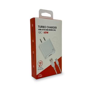 Cargador de Pared Xiaomi 65W Turbo Charger | Modelo X199M | Salida USB-A a USB-Micro (V8)