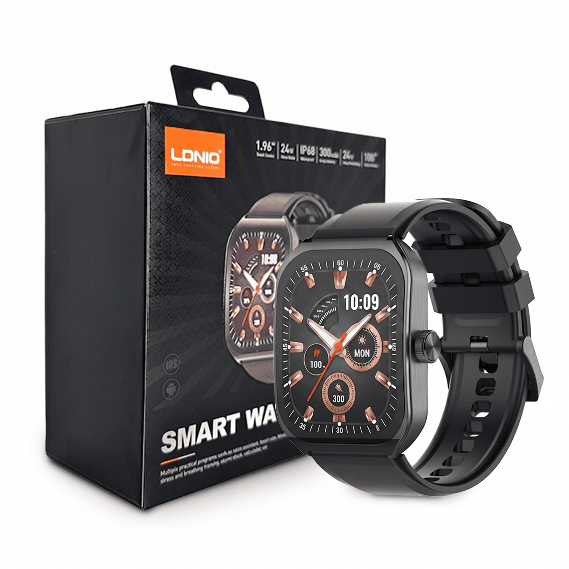 Smartwatch LDNIO SW04 – Pantalla Táctil 1.96", Resistencia IP68 y Monitoreo de Salud 24h