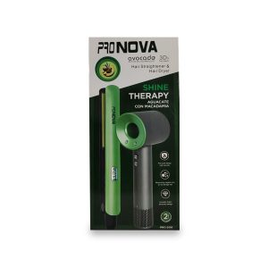 Combo Shine Therapy Pro Nova PRO-2505 | Plancha de Aguacate + Secador Iónico | Tecnología Active Oil 3D