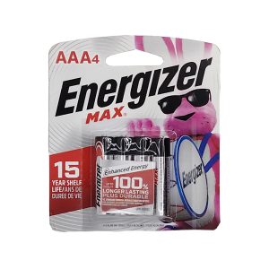Baterías Alcalinas Energizer MAX AAA (Blíster de 4 Unidades)