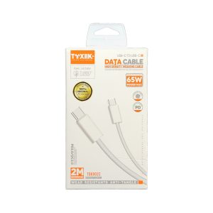 Cable de Datos Tipo C a Tipo C Toxiik TOK902C | Power Max de 65W