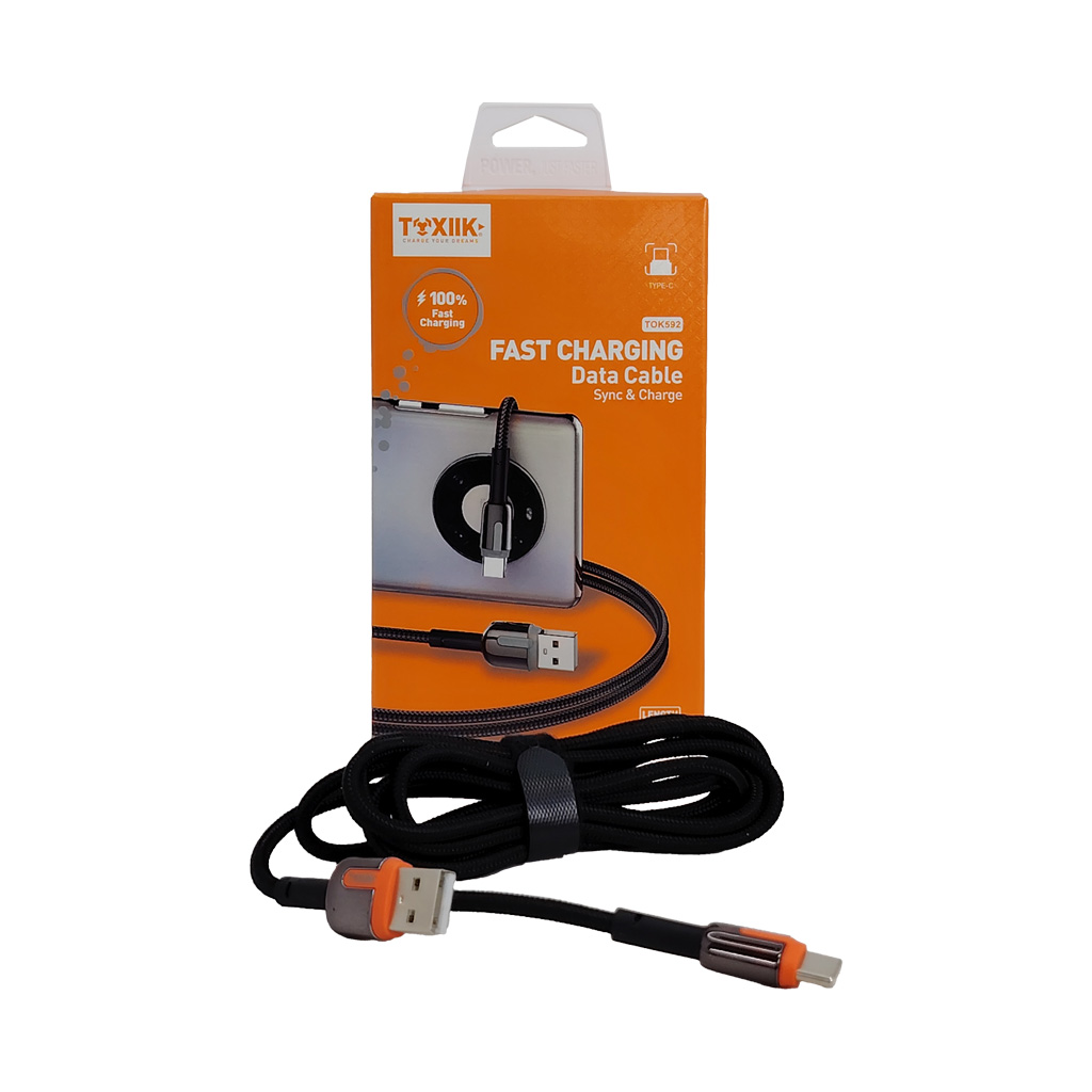 Cable de Datos y Carga Rápida Toxiik TOK-592 | Cable USB-A a USB-C