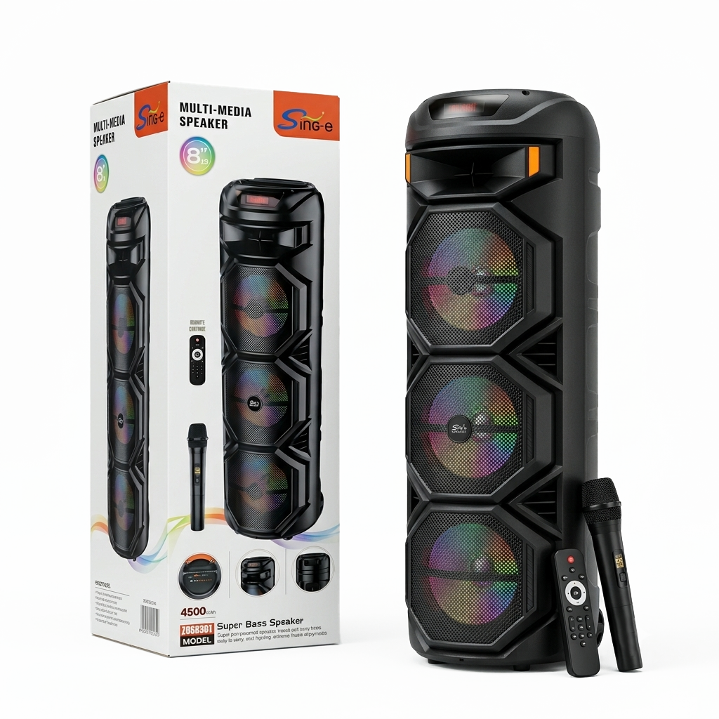 Corneta Inalámbrica Portátil Sing-e ZQS-8301 | 8" x 3 20W - Imagen 2
