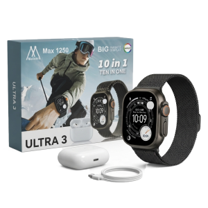 Kit Smartwatch Max 1250 Ultra 3 Inteligente
