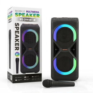 Corneta Inalámbrica Portátil Mobile Multimedia Speaker | Doble Subwoofer de 8 Pulgadas y 30W