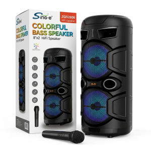 Kit Corneta Inalámbrica Sing-E Colorful Bass Speaker | Torre de Doble Parlante de 8 Pulgadas y 10W, 3000mAh