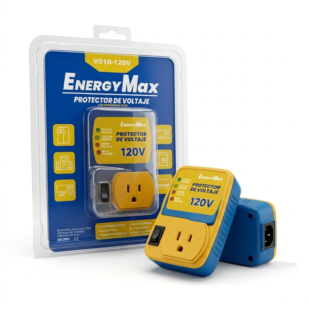 Protector de Voltaje EnergyMax Profesional con Supresor de Picos | V010-120V